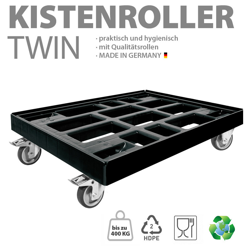 KISTENROLLER TWIN 800x600 RAL 9004 schwarz
